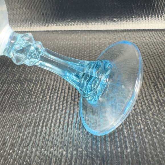 Cristal D’Arques Durand Aqua Blue Stemmed Cordial Glasses Cups Goblets Set 4 VTG - Picture 5 of 9